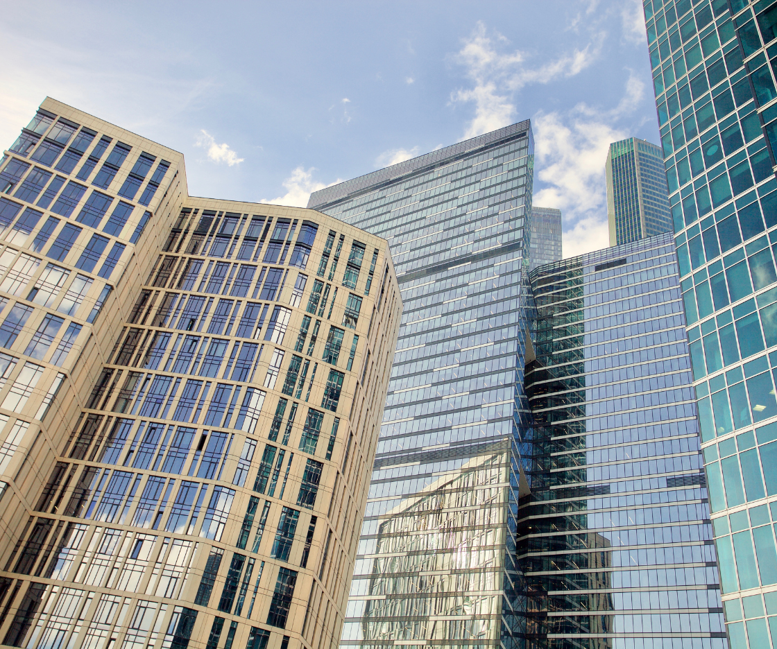 Modern high-rise buildings